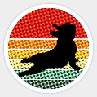 French bulldog, yoga pose, pop sunset, frenchie silhouette Sticker